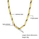 High Polished Gold Color Titanium Stainless Steel US Dollar Pattern Stick Aberdeen Chain Necklaces for Men Jewelry - DRE's Electronics and Fine Jewelry