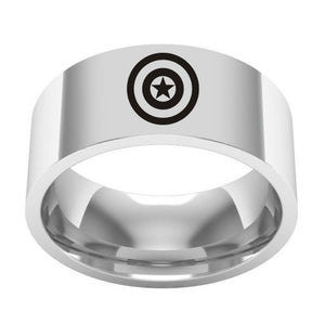 Film around the US captain titanium steel ring stainless tail - Silver / 6 - Men Rings