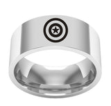 Film around the US captain titanium steel ring stainless tail - Silver / 6 - Men Rings