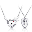 Couple Lovers Jewelry Love Heart Lock Bracelet Stainless Steel Bracelets Bangles Key Pendant Necklace Jewelry - DRE's Electronics and Fine Jewelry