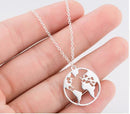 Vintage Origami World Map Necklace Women Geometric Necklace Round Necklace Circle Necklaces & Pendants Choker Jewelry - DRE's Electronics and Fine Jewelry