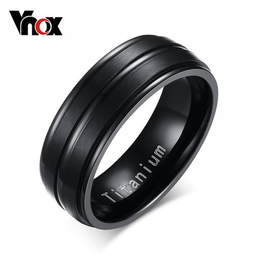 Vnox 8mm Men Ring Titanium Carbide Men's Jewelry