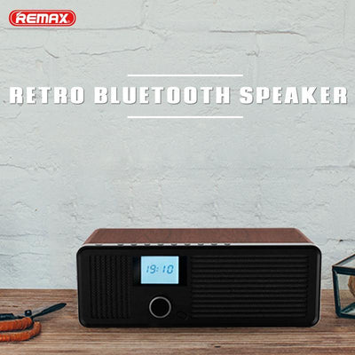 REMAX Retro Wood Dual Loudspeakers Wireless Bluetooth Speaker Support AUX Radio Fm For Xiaomi Iphone Samsung Smartphones Tablets