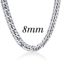 NIBA 3/5/7/8mm wide Men's Chain Collana Uomo 24inch Stainless Steel Silver Plated Cadenas Hombre Necklace Fashion Jewelry - DRE's Electronics and Fine Jewelry