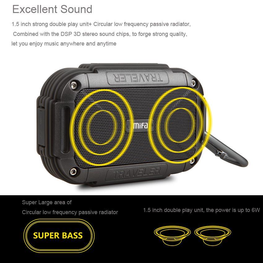 MIFA F7 Bluetooth 4.0 Speaker IP56 Dust Proof Water Proof speaker,AUX.Camping Speakers Metal Housing Shock Resistance Speakers - DRE's Electronics and Fine Jewelry