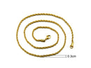 Rope Chain Width 3mm Gold Silver Stainless Steel Necklace Men Twisted Necklaces Jewelry - DRE's Electronics and Fine Jewelry