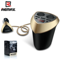 Remax Smart Car Cup 3 USB Charger Cigarette Lighter Voltage Display Plug Socket Splitter - Accessories