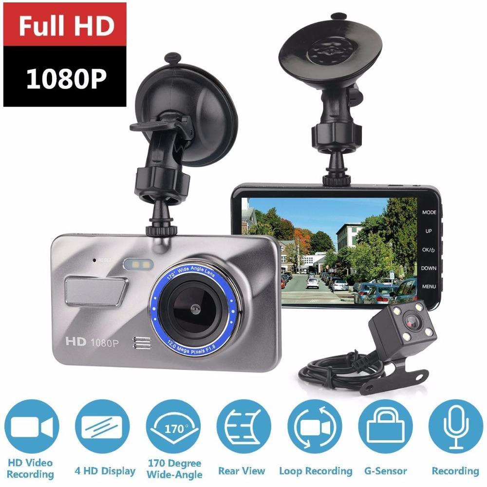 Dash Cam New Dual Lens Car DVR Camera Full HD 1080P 4 IPS Front - Cameras