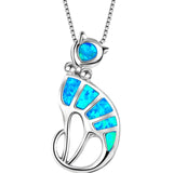 Silver Filled Blue Sea Turtle Pendant Necklace for Women - A057 / 50cm - Sets