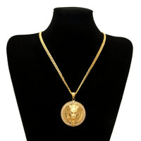 Mens Hip Hop Jewelry Iced Out Gold Color Fashion Bling Bling Lion Head Pendant Men Necklace Gold Color For Gift/present - DRE's Electronics and Fine Jewelry