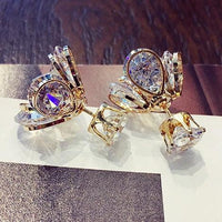 AAA Cubic Zircon Crystal Front Back Double Sided Stud Earrings For Women Firefly Jewelry Bijoux - DRE's Electronics and Fine Jewelry