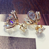 AAA Cubic Zircon Crystal Front Back Double Sided Stud Earrings For Women Firefly Jewelry Bijoux