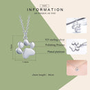 BAMOER Genuine 925 Sterling Silver Cute Animal Footprints Dog Cat Footprints Paw Necklaces Pendants Women Silver Jewelry SCN275 - DRE's Electronics and Fine Jewelry