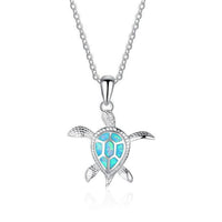 Silver Filled Blue Sea Turtle Pendant Necklace for Women - DRE's Electronics and Fine Jewelry