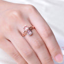 Cute Cat Animal CZ Ross Quartz Crystal Pink Opal Rings - DRE's Electronics and Fine Jewelry