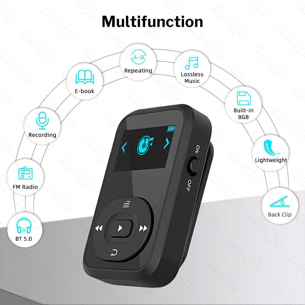 Deelife Bluetooth MP3 player Music Sport Clip Portable Walkman with Armband Mini Players FM Radio Ebook Voice Recorder - DRE's Electronics and Fine Jewelry