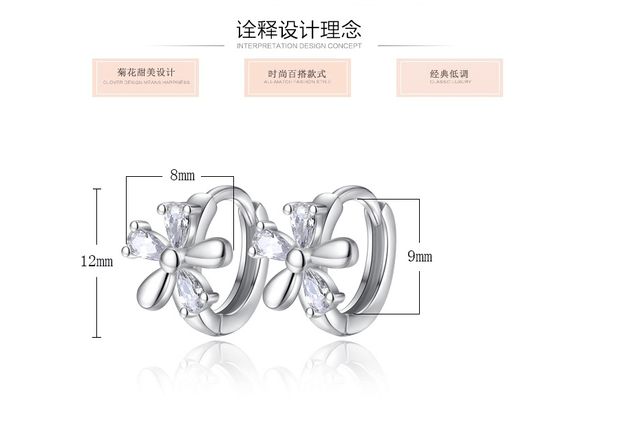 Fanqieliu Sterling 925 Silver Earrings Natural Crystal Small Flower Hoop Earrings For Woman FQL3235 - DRE's Electronics and Fine Jewelry