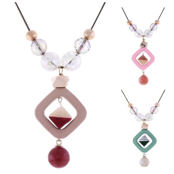 Women's Sweater Long Necklace for Women Acrylic Beads Necklaces & Pendants New Fashion Jewelry for Gifts to a Woman