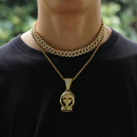 Gold-plated full diamond alloy hip-hop necklace - DRE's Electronics and Fine Jewelry