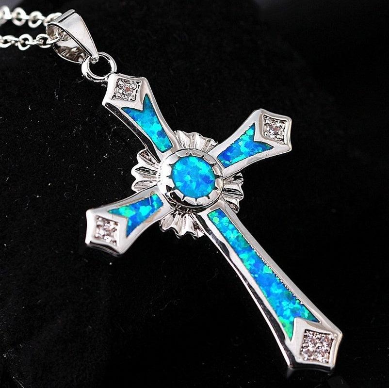 Epoxy cross pendant