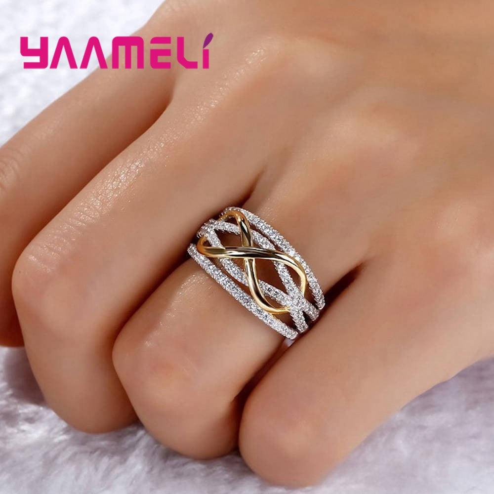 Luxury Solid 925 Sterling Silver Rings for Women Hollow-out Number 8 Infinity Love Jewelry Valentine's Day Gift Big Promotion - DRE's Electronics and Fine Jewelry