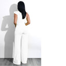 One Shoulder Ruffles Jumpsuits For Women Fashion V Neck Long Wide Leg Pants - DRE's Electronics and Fine Jewelry