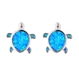 Silver Filled Blue Sea Turtle Pendant Necklace for Women - Sets