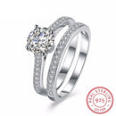 Solid 925 Sterling Silver Ring Sets Engagement Jewelry Classic Fashion Ring - DRE's Electronics and Fine Jewelry