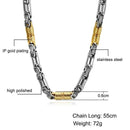 Titanium Stainless Steel 55CM 6MM Heavy Link Byzantine Chains Necklaces for Men Jewelry - DRE's Electronics and Fine Jewelry