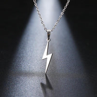 Stainless Steel Lightning Bolt Necklace Pendant for Women Men Scar Necklace - DRE's Electronics and Fine Jewelry