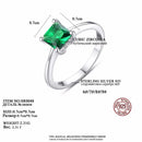 Emerald Simple Female Zircon Stone Finger Ring 925 Sterling Silver Women Jewelry Prom Wedding Engagement Rings - DRE's Electronics and Fine Jewelry