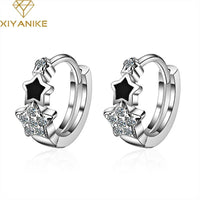 XIYANIKE 925 Sterling Silver Prevent Allergy Handmade Earrings for Women Trendy Elegant Star Geometric Crystal Jewelry Gifts - DRE's Electronics and Fine Jewelry