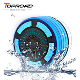 TOPROAD Waterproof Wireless Stereo Bluetooth Speaker Portable Shower Sounders LED Light Handsfree - Speakers