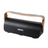 Remax H1 NFC Portble Bluetooth Speakers With Leather Straps Built-in 8800mAh Power Bank Support AUX-IN TF Card Surround Strereo - BLACK