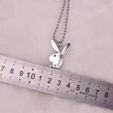 2020 new Women Fashion Cute Long Ear Bunny Pendant Necklaces Charm Playboy Necklace Party Jewelry Collier Femme - Sterling Silver