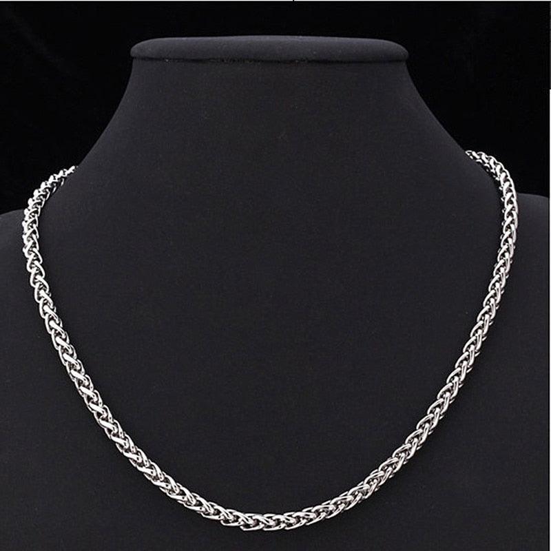 HNSP STAINLESS STEEL TWIST CHAIN NECKLACE FOR MEN - DRE's Electronics and Fine Jewelry