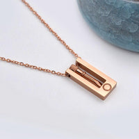 Design Sense Square Pendant Necklace Korean Fashion Simple Long Screwdriver Rose Gold Clavicle Chain - DRE's Electronics and Fine Jewelry