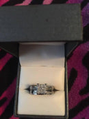 Classic Sterling Silver Princess Cut Wedding/Engagement Set - DRE's Electronics and Fine Jewelry