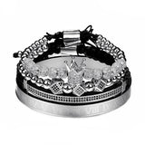 Hot Sale Classical Handmade Braiding Bracelet Gold Hip Hop Men Pave CZ Zircon Crown Roman Numeral Luxury Jewelry - Women Bracelets