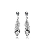 Austrian element Crystal Necklace Earrings Jewelry Sets - Silver earring