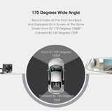 ANLUD Dash Camera 5.0 Dual Lens Dashcam GPS 1080P Car DVR Rear View Mirror Monitor Video Recorder 3IN1 Car-detector - with 16G SD Card - 