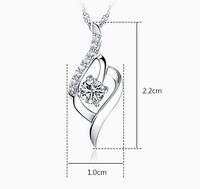 S925 Sterling Silver Necklace Pendant inlaid love Korean soft accessories wholesale Zircon Pendant - DRE's Electronics and Fine Jewelry