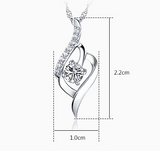 S925 Sterling Silver Necklace Pendant inlaid love Korean soft accessories wholesale Zircon Pendant