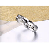 crystal wedding ring for women 6mm stainless steel engagement - Wedding Rings