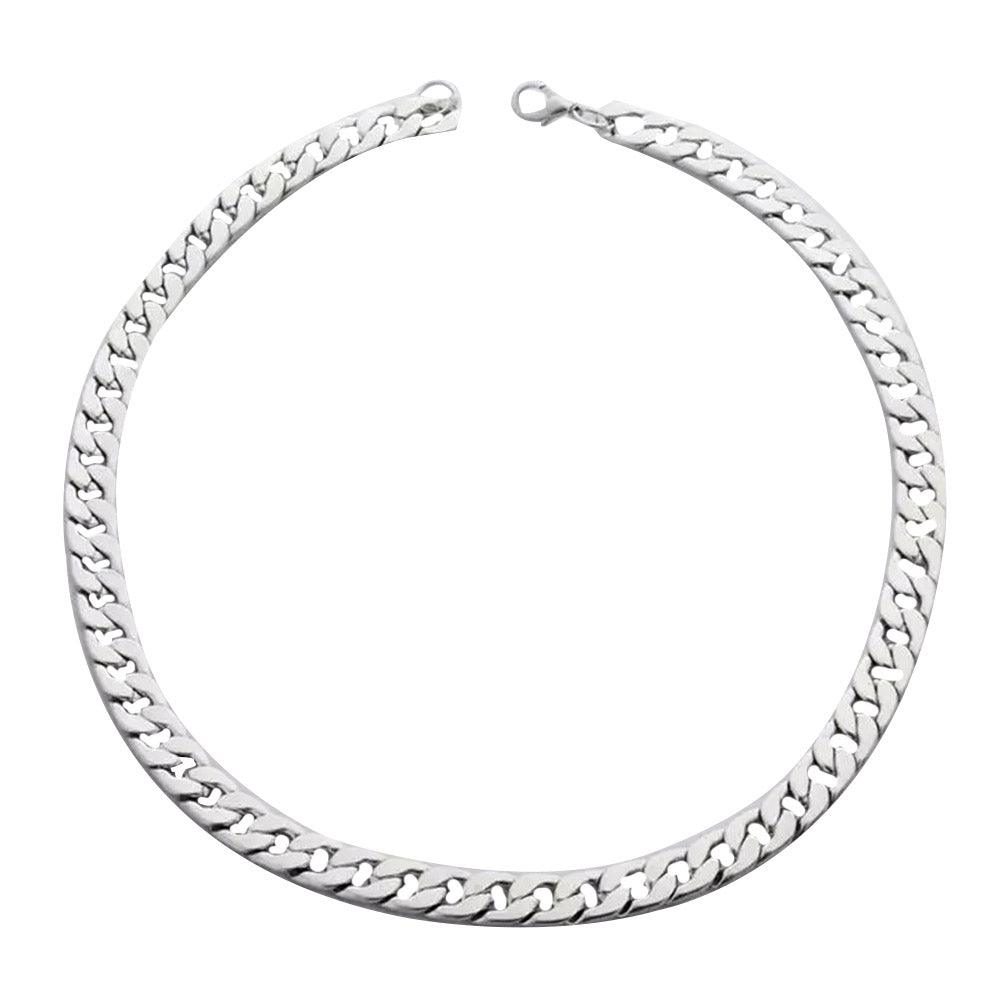 Titanium steel stainless steel wide flat Necklace