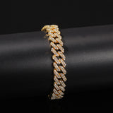 Gold-plated full diamond alloy hip-hop necklace