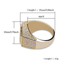 Hip Hop Fashion Rings Copper Gold Silver Color Iced Out Bling Micro Pave Cubic Zircon Geometry Ring Charms For Men gift - DRE's Electronics and Fine Jewelry