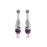 Austrian element Crystal Necklace Earrings Jewelry Sets - Purple earring
