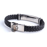 Engrave Leather Love Bangle & Bracelet 316L Stainless Steel Bracelets For Women Men ID Jewelry