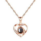 Silver Heart of love - Rose gold - Sterling Necklaces